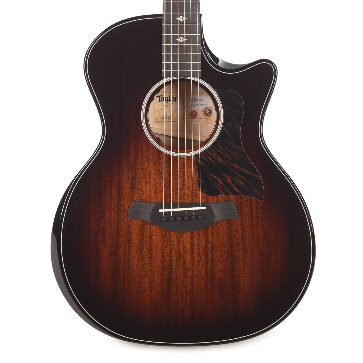 Taylor Next Generation Builder's Edition 524ce Grand Auditorium Neo-Tropical Mahogany/Urban Ash Tobacco Kona Burst w/Claria Pickup
