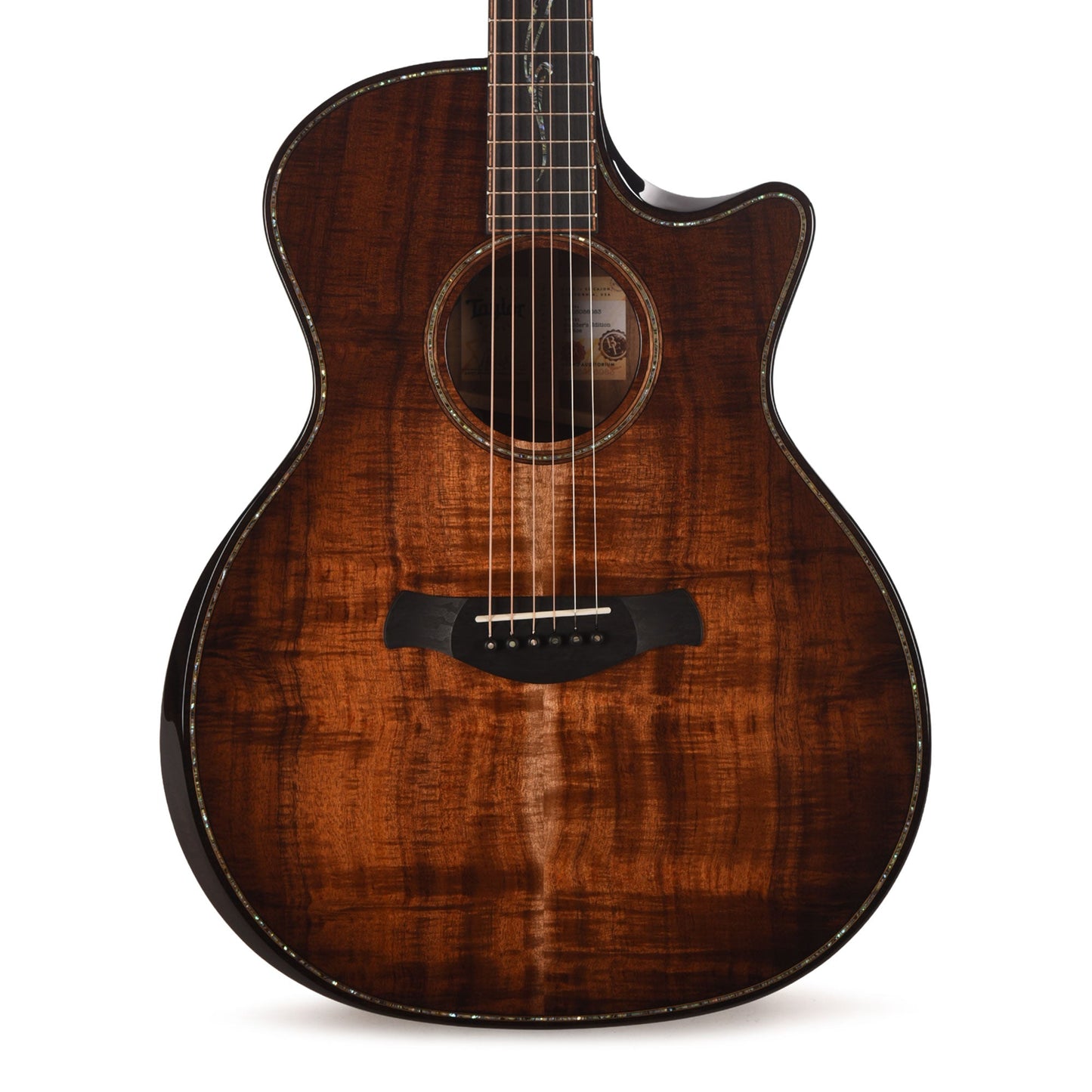 Taylor Next Generation Builder's Edition K24ce Grand Auditorium Figured Hawaiian Koa Kona Burst w/Claria Pickup