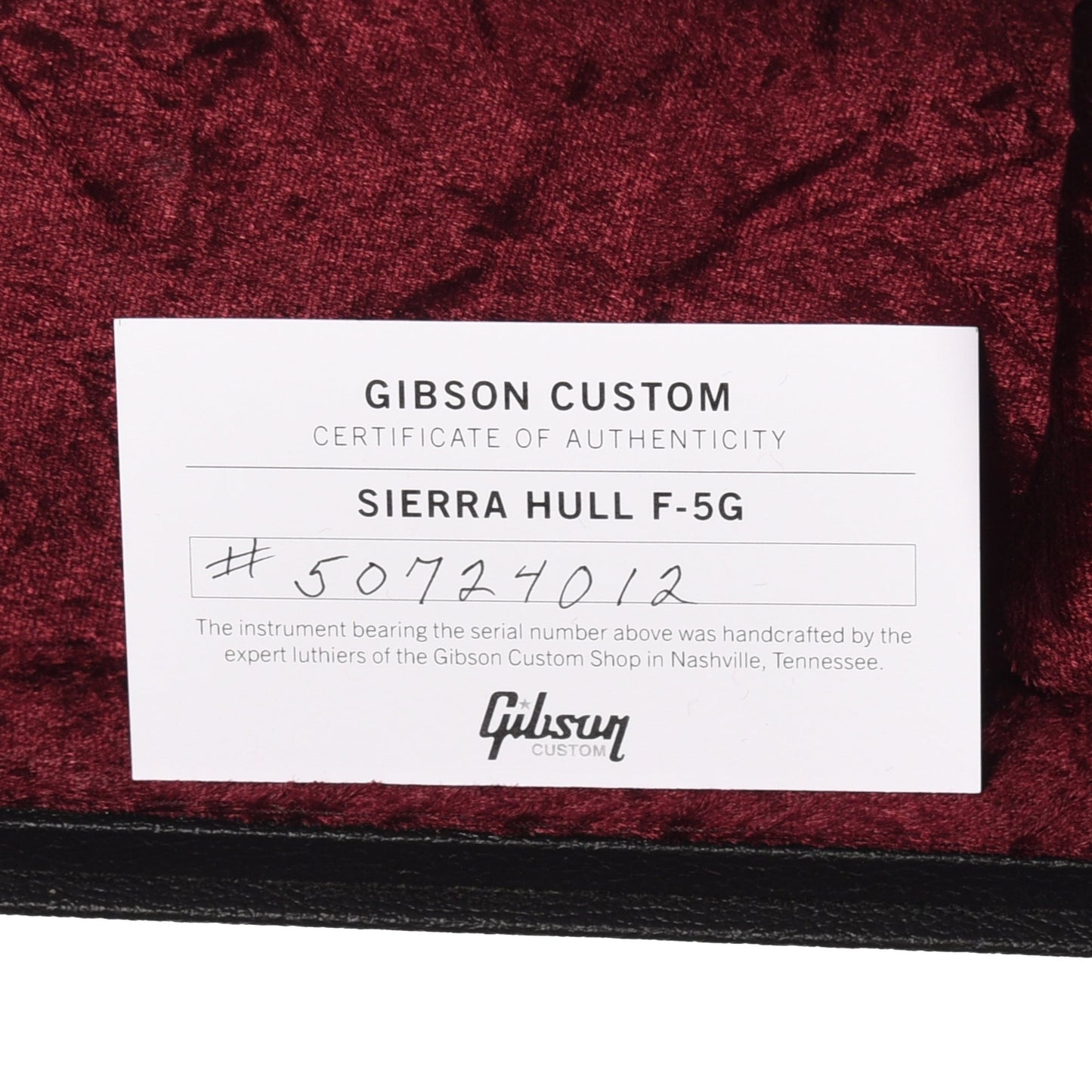 Gibson Custom Shop Sierra Hull F-5G Sierra Burst VOS Varnish