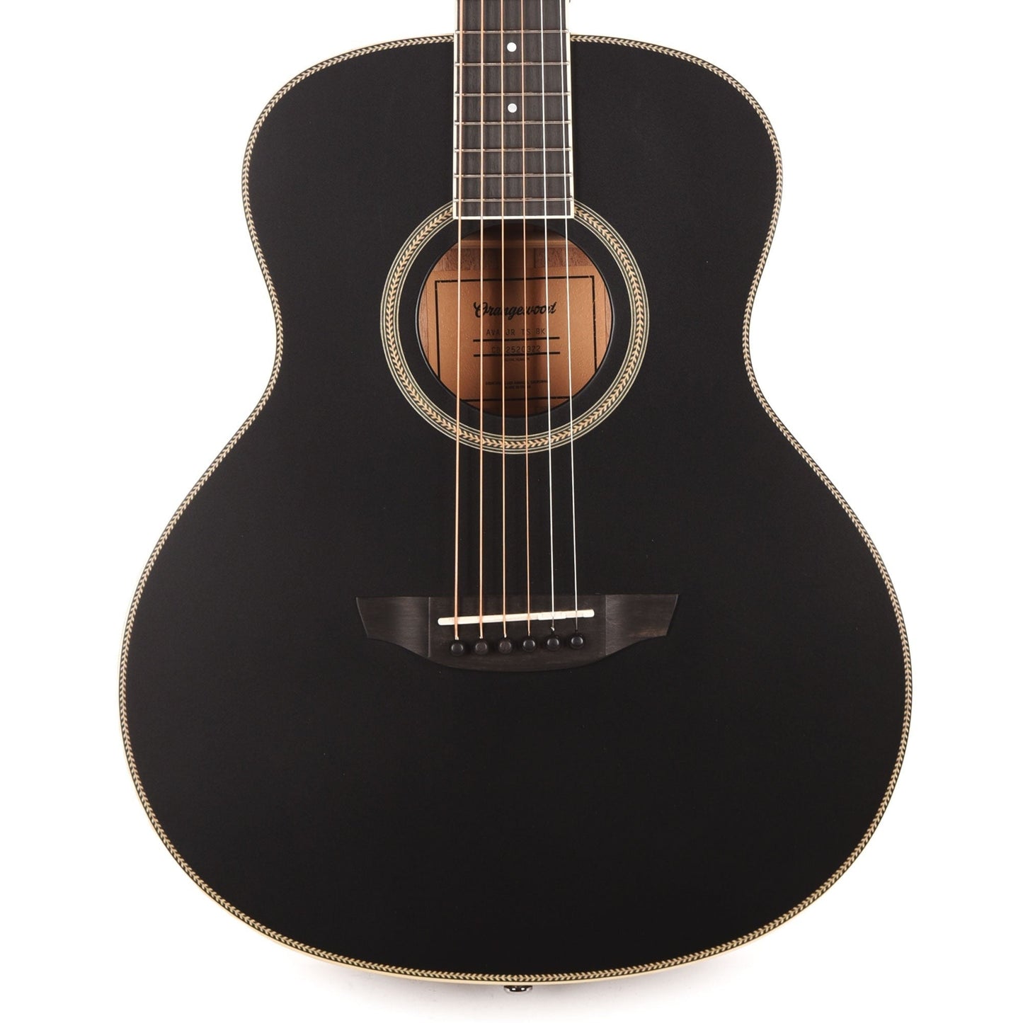 Orangewood Ava Jr Mini Grand Concert Acoustic Guitar Black Satin