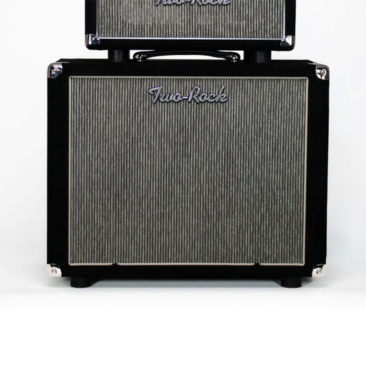 Two Rock 1x12 Small Ported Guitar Amp Cabinet Black Suede w/ Grey Pinstripe Cloth