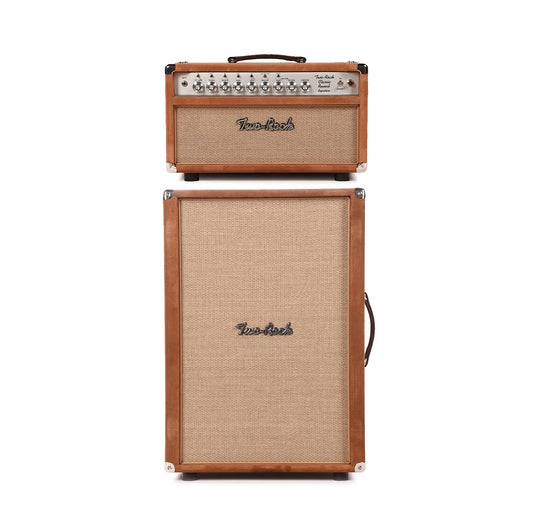 Two Rock Classic Reverb Signature 100/50W Head and 2x12 Vertical Cabinet Tobacco Suede w/ Cane Grill Cloth Bundle