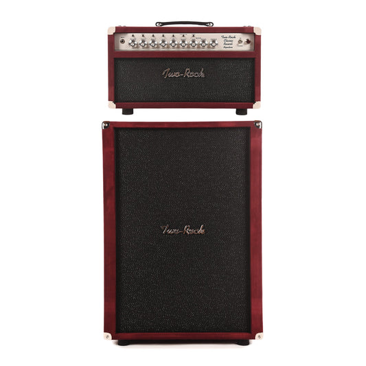 Two Rock Classic Reverb Signature 100/50W Head and 2x12 Vertical Cabinet Burgundy Suede w/Sparkle Matrix Grill Cloth Bundle