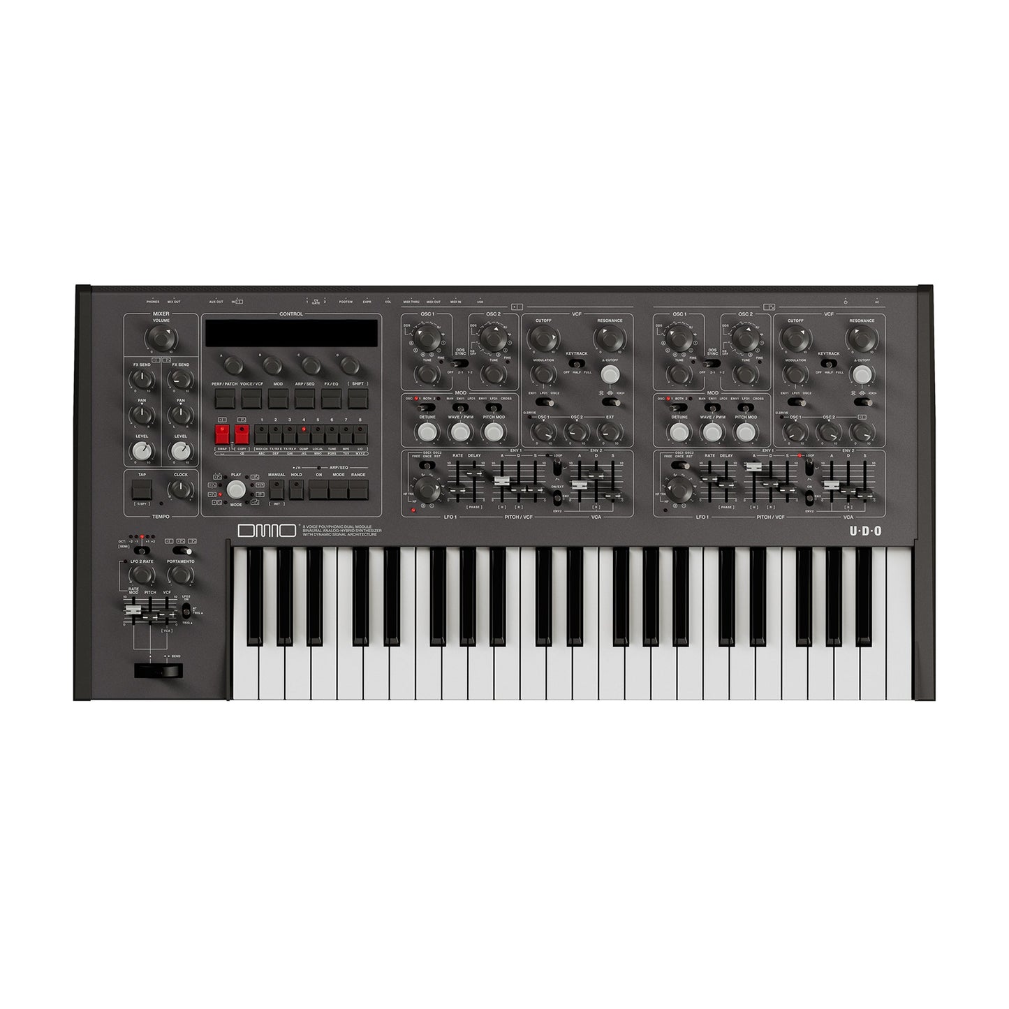 UDO DMNO 8-Voice Polyphonic Dual Module Binaural Analog Hybrid Synthesizer Black Edition