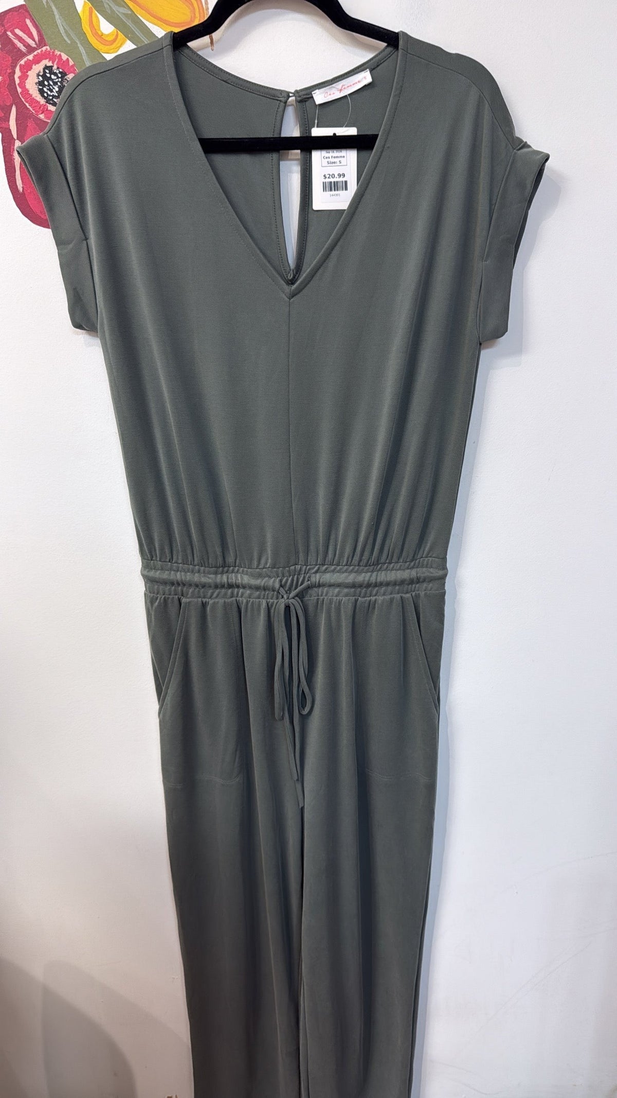 Ces Femme 28" Inseam Green Jumpsuit, S