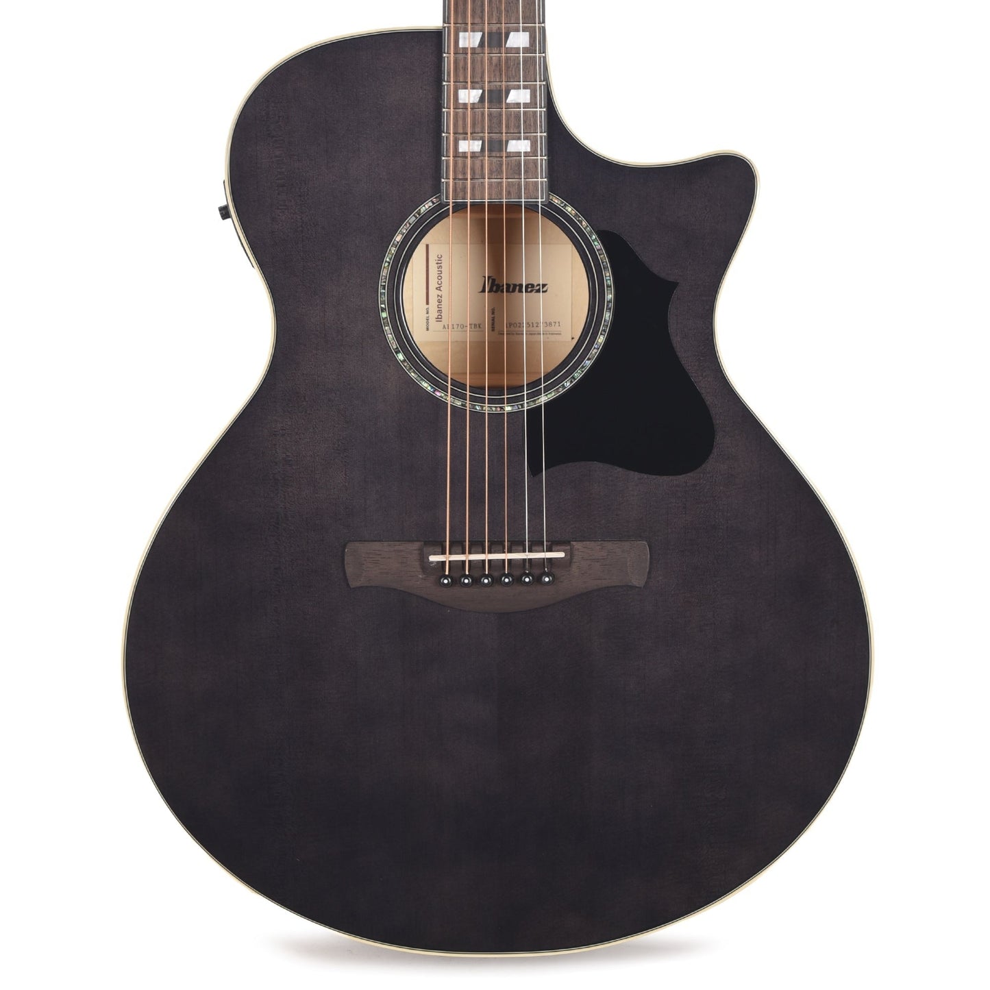 Ibanez AE170TBK AE Acoustic Electric Guitar Transparent Black High Gloss
