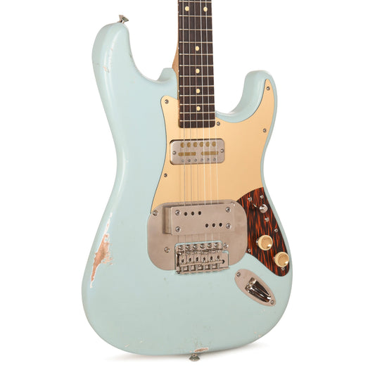 Waterslide S-Style Coodercaster Aged Sonic Blue Nitro w/ Mojo Lap Steel & Gold Foil Pickups