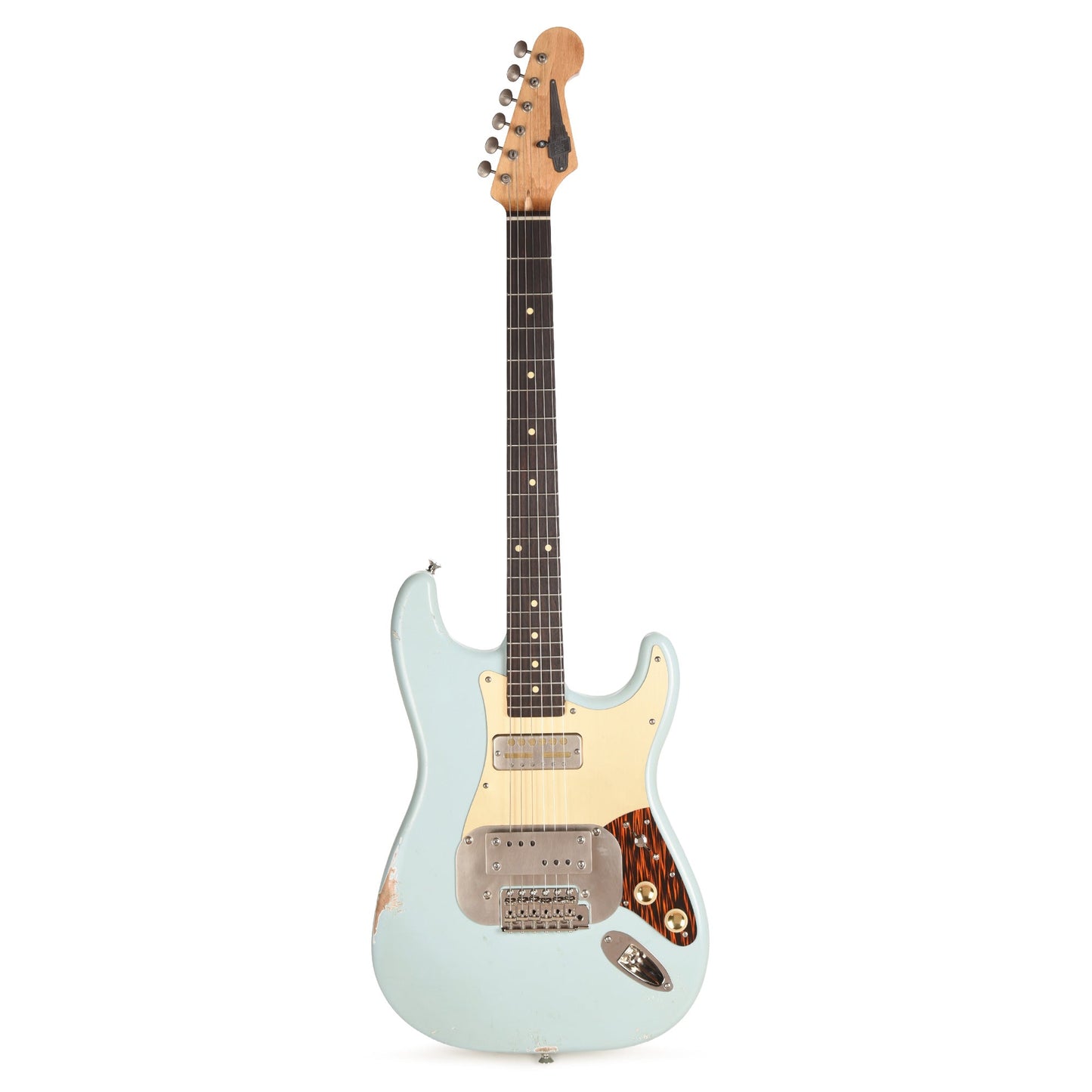 Waterslide S-Style Coodercaster Aged Sonic Blue Nitro w/ Mojo Lap Steel & Gold Foil Pickups
