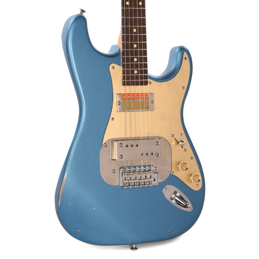 Waterslide S-Style Coodercaster Lake Placid Blue w/ Mojo Lap Steel & Gold Foil Pickups