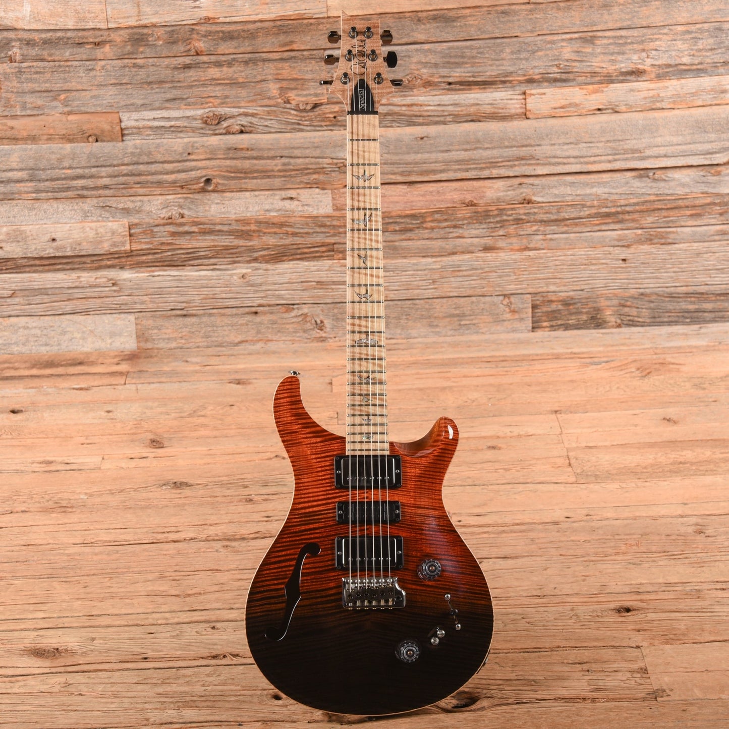 PRS Wood Library Special 22 Semi-Hollow Fire Red Black Fade 2020