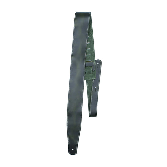 Perri's Baseball Leather 2.5" Green Guitar Strap