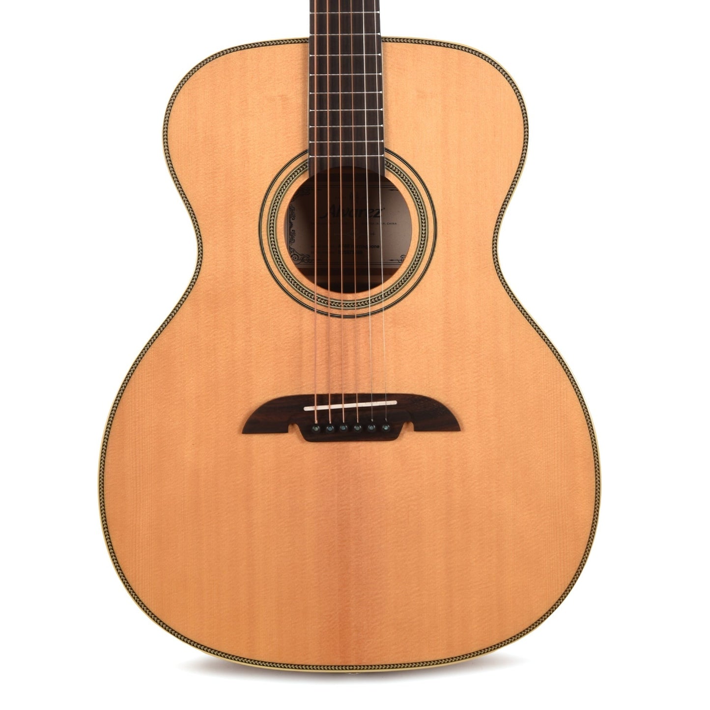 Alvarez AF60 Herringbone Folk/OM Acoustic Guitar Natural