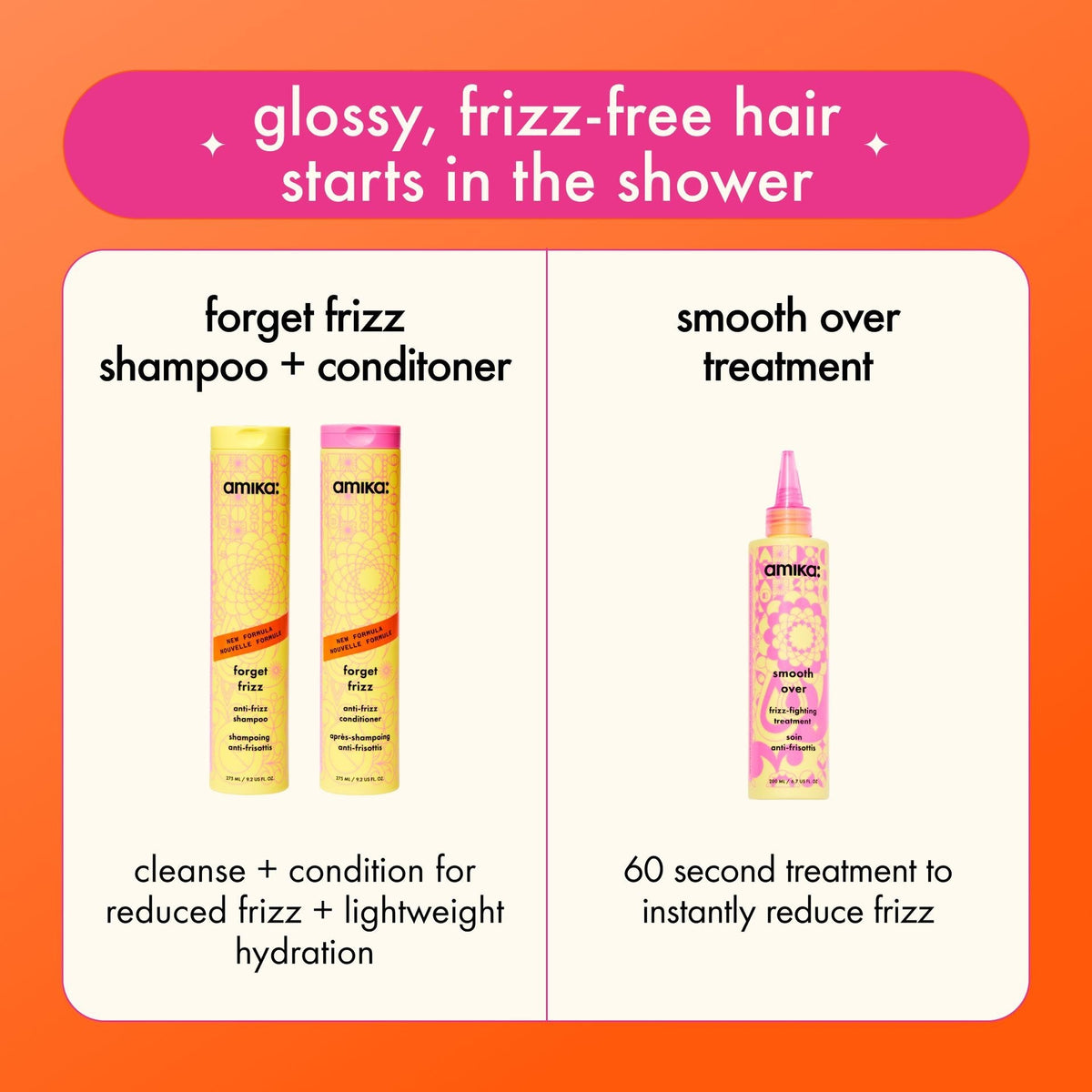 super-sized frizz fighters set | anti-frizz shampoo, conditioner + treatment