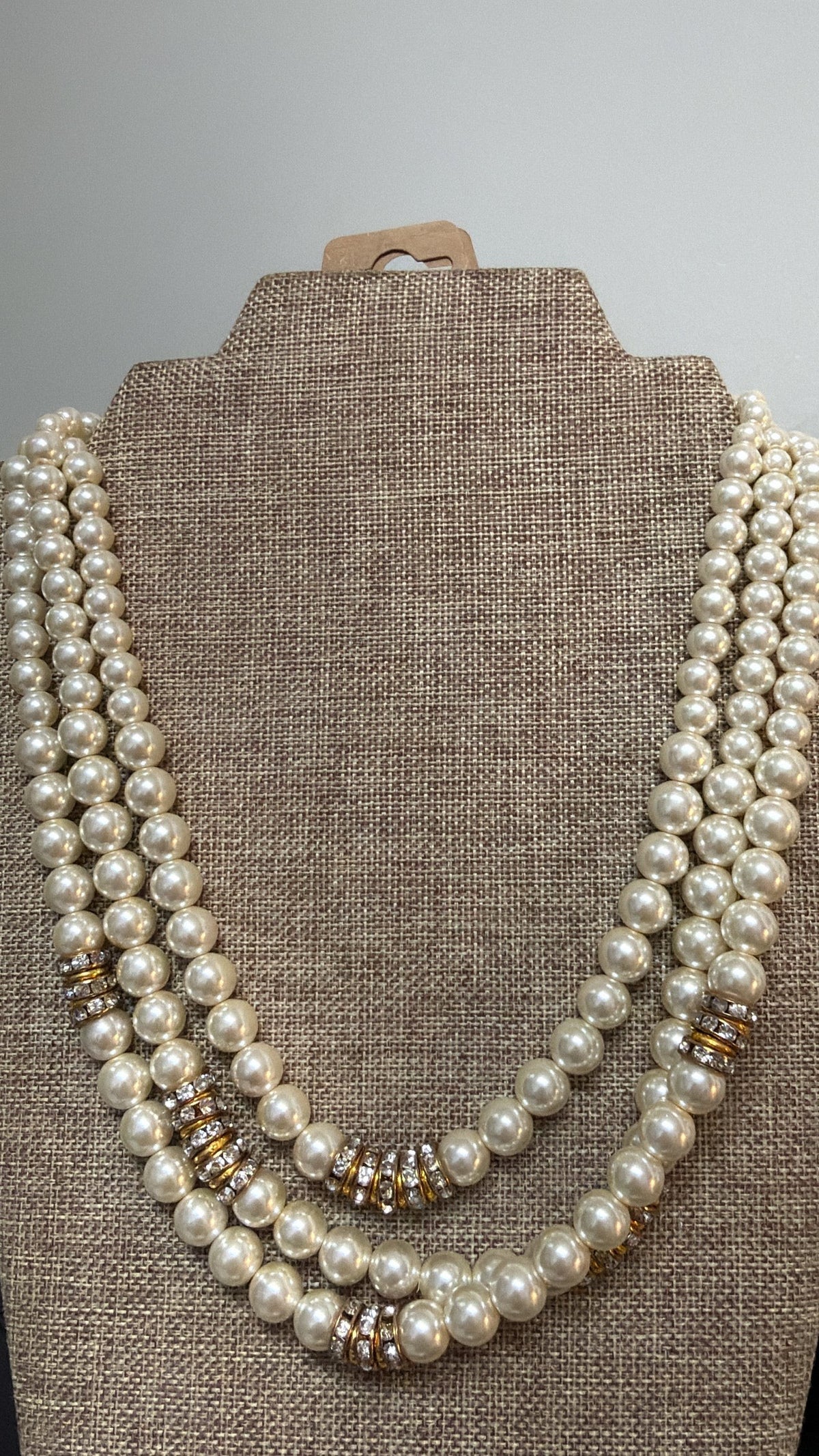 Gold & Faux Pearl Necklace