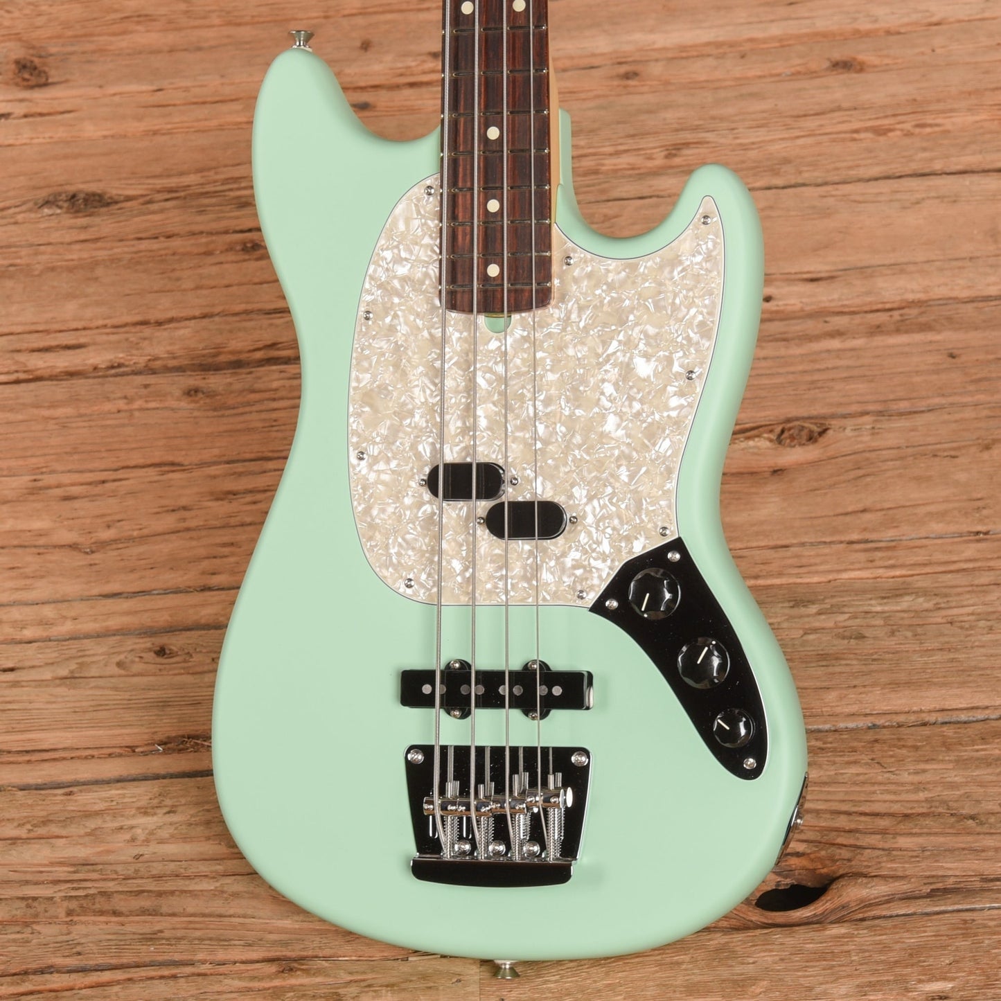 Fender American Performer Mustang Bass Satin Surf Green 2023